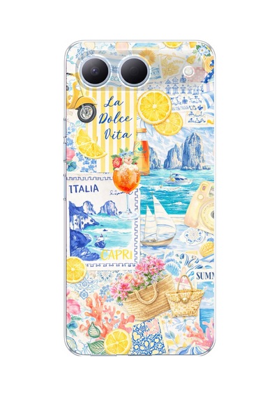Tecno Spark 40 5g Uyumlu La Dolce Vita İtalyan Rüyası Baskılı Silikon Kılıf Renkli