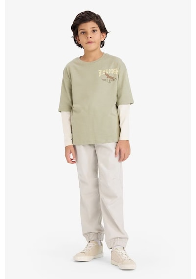 Defacto Erkek Çocuk Jogger Fıt Jogger Paça Gabardin Pantolon B6713a826smgr296 Gri-gr296