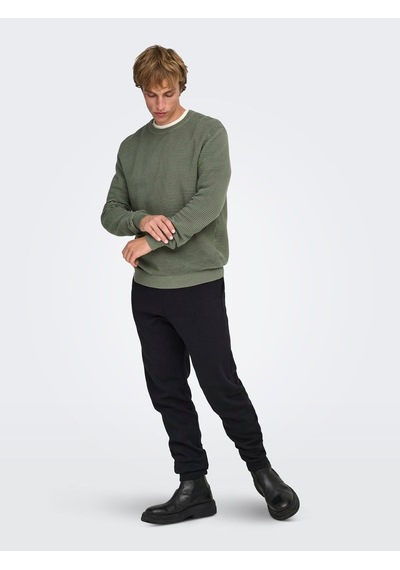 Only & Sons Onsron Reg Ls Crew Neck Knıt Noos Castor Gray Çok Renkli
