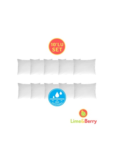 Lime&berry 10'lu Yastık Koruyucu, Sıvı Geçirmez Yastık Alezi, 50 X 70 Cm Beyaz