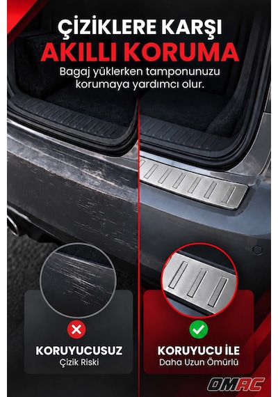 Hyundai Tucson Iv 2022-2027 Uyumlu Krom Arka Tampon Eşiği Paslanmaz Çelik Taşlı Mat