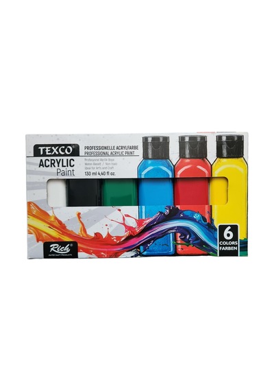 Lexroo Texco Akrilik Boya Seti 6 Renk, 130 Ml