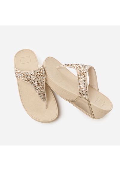 675 Platino Terlik Kadın Diğer A4l-675 Fitflop Lulu Crystal-mıx Metallıc Toe-post Platin