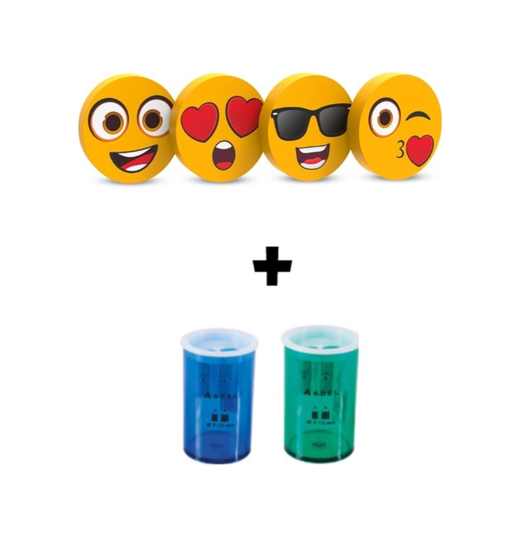 Art.52 Smıle Serisi 4 Adet Silgi Ve 2 Adet 619 Kalemtraş Seti Erkek Öğrenci