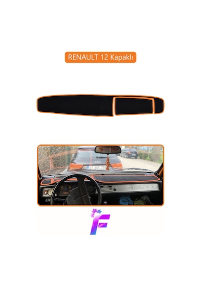 Renault 12 Kapaklı Uyumlu Torpido Örtüsü Yansıma Önleyici Tam Koruma Hızlı Montaj J34