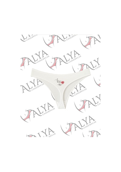 Alya Underwear Yeni Yıl Temalı Baskılı String, Kırmızı Tanga Külot Aşk Tanrısı Tekli Paket Beyaz Km Baskılı