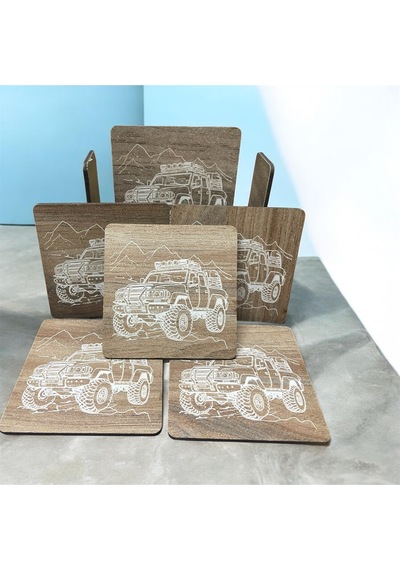 6 Lı Mdf Bardak Altlığı Dekoratif Ecceca1011 Karışık