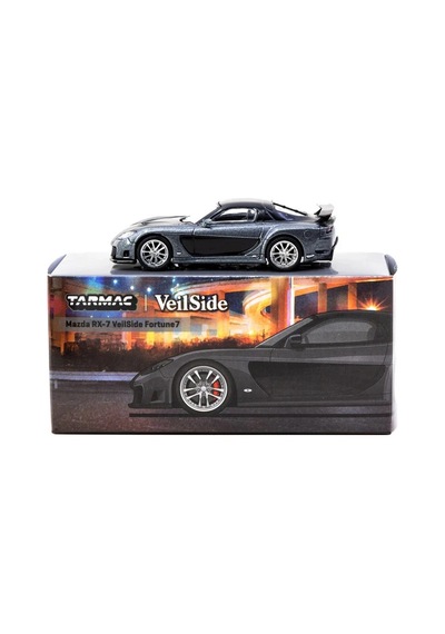 Tarmac Works 1/64 Mazda Rx-7 Veilside Fortune7 Grey Metallic / Black