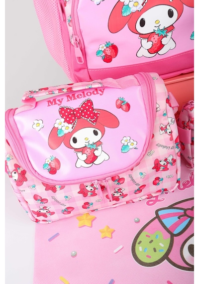 X Dekomus Lisanslı My Melody Sweet Berry Collection Büyük Boy Okul,termoslu Beslenme Ve Kalem Çantası,beslenme Örtüsü Seti Açık Gri