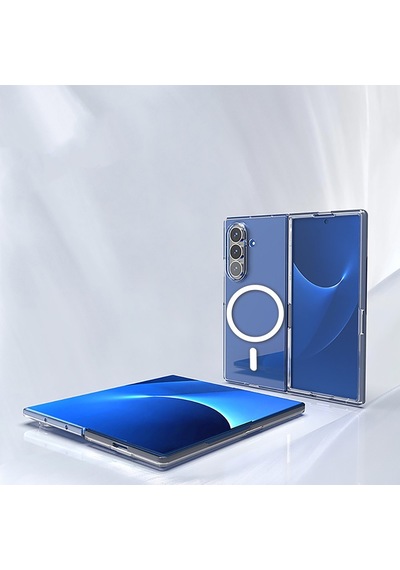 Vendas Galaxy Uyumlu Z Fold 7 Kılıf Kamera Korumalı M-safe Sert Pc Zore Porto Kapak + Kamera Lens + Cam Ekran Koruyucu Şeffaf