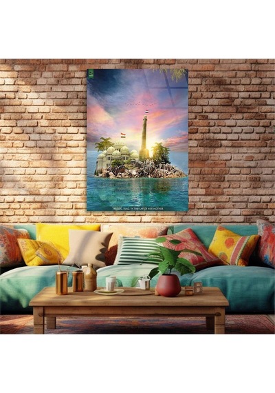 Gerçek Cama Baskı Sanat Temalı Tekli Cam Tablo S016