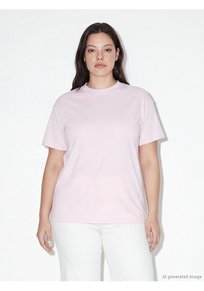 Lcw Modest Pembe Bisiklet Yaka Kadın Tişört