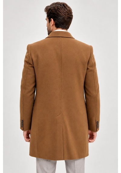 Plt9365 Dewberry Erkek Palto-düz Camel
