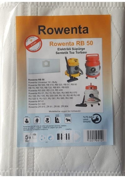 Rb 50 Elektrikli Süpürge Sentetik Toz Torbası 5 Adet