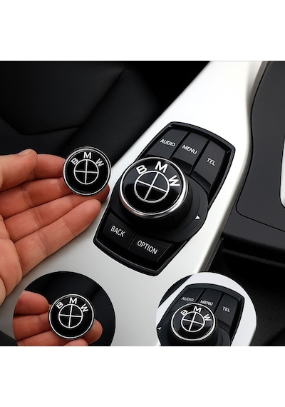 Bmw Uyumlu Joystick Konsol Sticker Arma Logo 2,9 Mm 2.9 Cm 1 Adet Siyah siyah