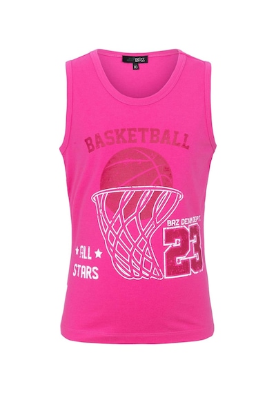 Brz Kids Basketbol Baskılı Kız Çocuk Sıfır Kol T-shirt-fuşya Fuşya