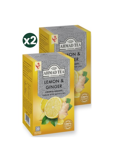 Ahmad Tea Limon Ve Zencefil Karışık Bitki Meyve Çayı 20'li 2'li Ekonomik Paket Toplam 40 Poşet Çay