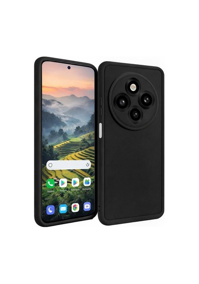 Tecno Spark30c-4g Uyumlu Kamera Çıkıntılı Mat Silikon Telefon Kılıfı Siyah