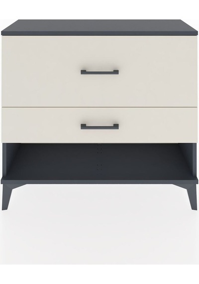Arges Şifonyer 2 Çekmeceli 88x30x80 Antrasit-aytaşı Antrasit