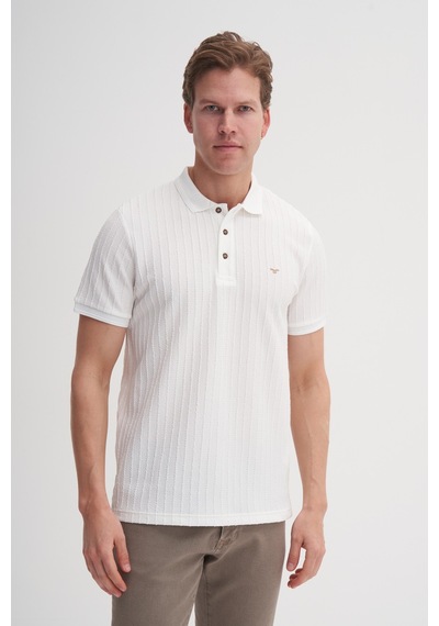 Cazador 40520 Erkek Beyaz Polo Yaka Tshirt