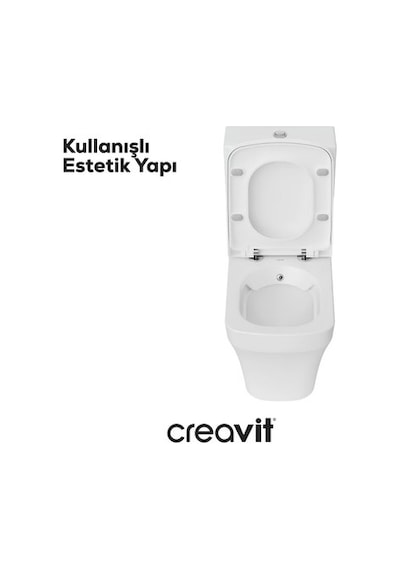 Beyaz Kanalsız Duvara Sıfır Klozet Takım İle Minimalizm Açık Bej
