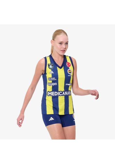 Adidas Fenerbahçe Kadın Mavi/sarı Voleybol Forması Kc3615 Mavi