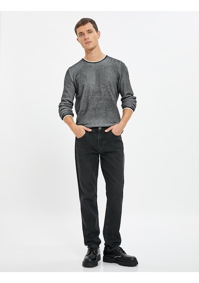 Koton Triko Kazak Bisiklet Yaka Dokulu Slim Fit Uzun Kollu Siyah 4wam70030ht Siyah Koton Triko Kazak Bisiklet Yaka Dokulu Slim Fit Uzun Kollu Siyah 4wam70030ht Siyah