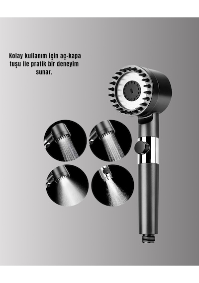 Masaj Fonksiyonlu Filtreli Duş Başlığı Dayanıklı Yapı