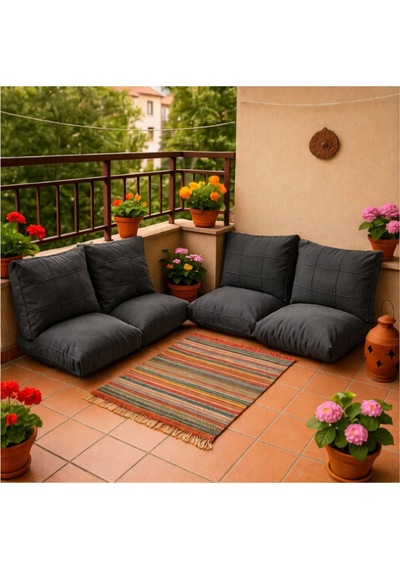 Bahçe Minderi,balkon Minderi ,petek Önü, Kreş , Şark Köş.minderi Modern Ve Rahat Tasarım Beyaz