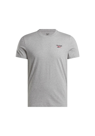 Reebok Id Small Logo Tee Gri Erkek Kısa Kol T-shirt Gri-kırmızı