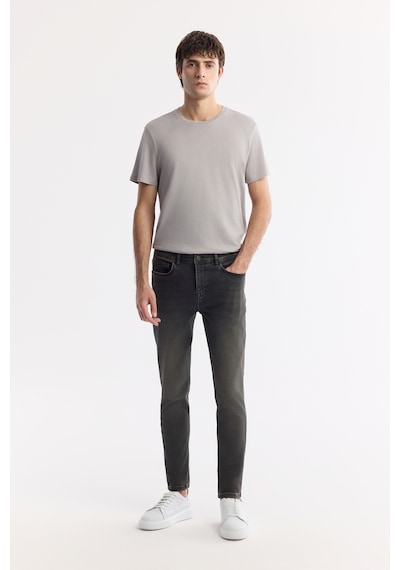 Avva Erkek Gri Klasik Bel Eskitme Yıkama Elastan Rio Skinny Fit Jean Pantolon A42y3512