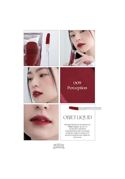 Muzıgae Mansıon ül Özlü Kadife Bitiş Sunan Nemlendirici Ve Kalıcı Tint Objet Liquid 009 Perception 009 Perception