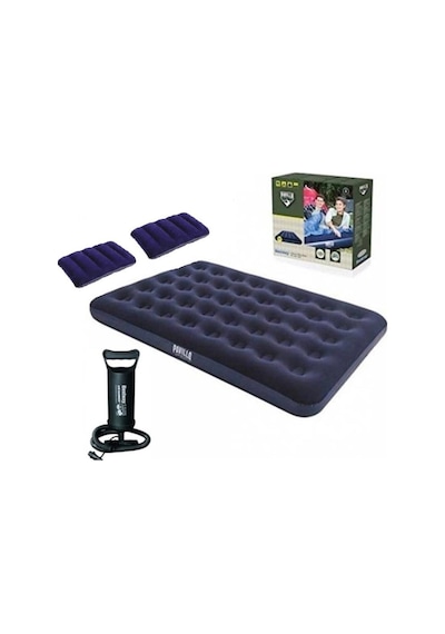 Bestway Pavillo Çift Kişilik Şişme Yatak + Pompa + 2 Yastık - Lacivert 67002 BW131