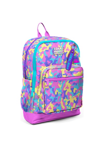 Kids Pembe Sarı Lavanta Kamuflaj Desenli 3 Lü Okul Çanta Seti Set0133201 Krem