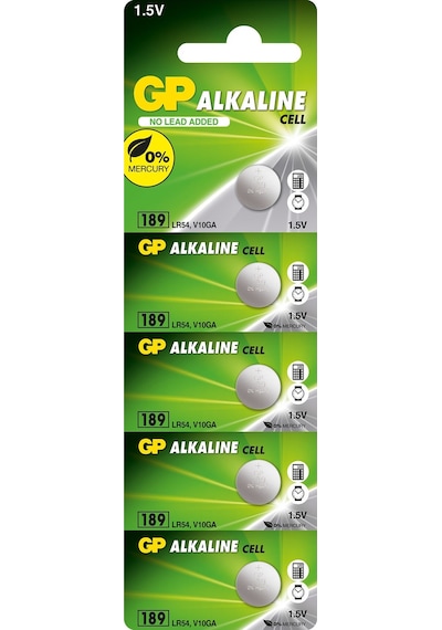 Gp Gp189 Lr54 Alkalin Düğme Pil 5 Li Paket