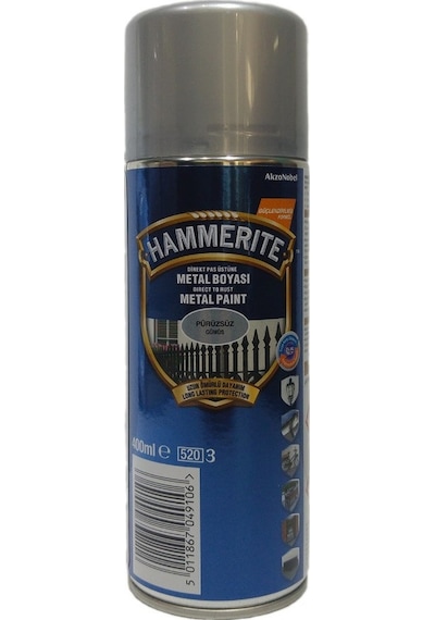 Marshall Hammerıte Sprey Boya Pürüzsüz Gümüş 400 ML