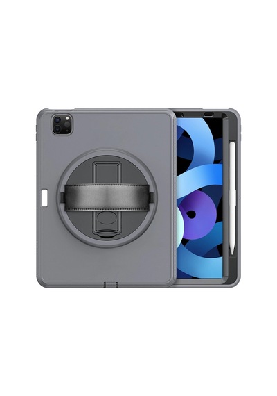 Apple İpad Pro 11 2018 Kılıf Hand Strap Tablet Kılıfı - Gri Arka Kapak