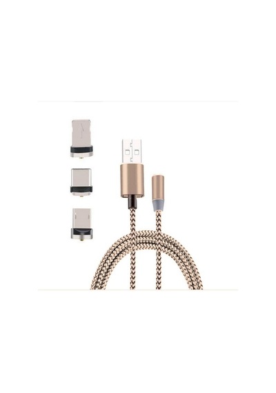 Type-C, Android 3 Yuvarlak Başlık Manyetik Şarj Usb Kabl