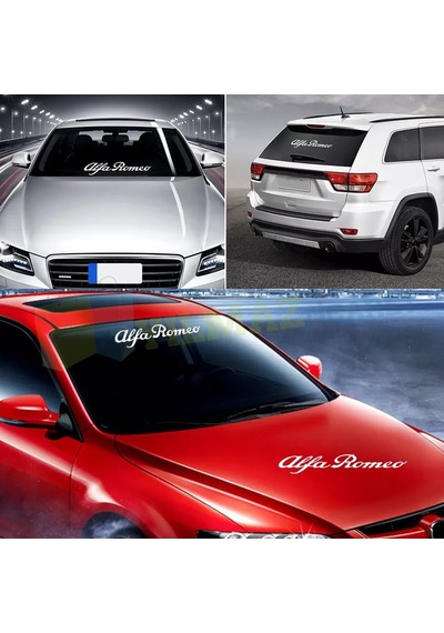 Alfa Romeo Yazı Ön Arka Cam Oto Sticker Araba Yapıştırma 1 Adet