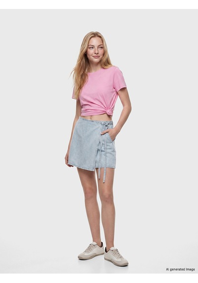 Lcw Jeans İndigo Standart Fit Jean Şort Etek