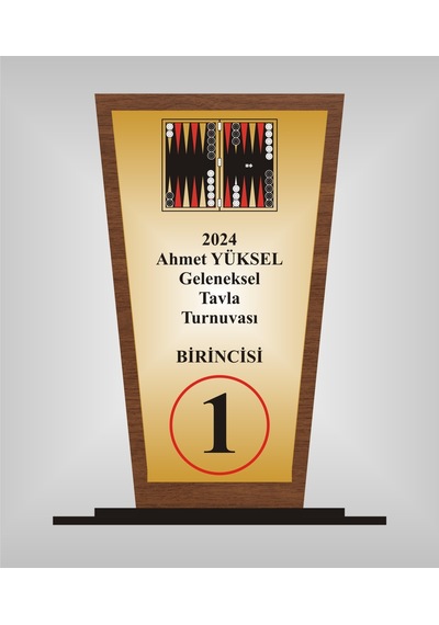 Tavla Turnuvası Plaketi , Ahşap Mdf Gold Levhaya Baskılı ,kişiye Özel İsim Baskısı Yapılabilir
