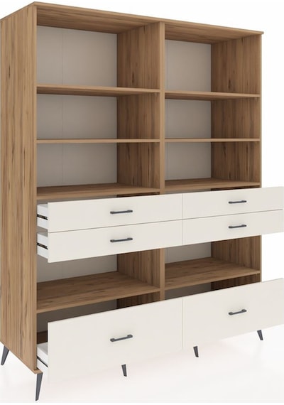 Kronos Gardrop 8 Raflı 6 Çekmeceli 176x59x221 Çam-çam/aytaşı Çam/aytaşı