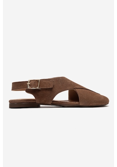 Luvishoes Monaro Toprak Süet Hakiki Deri Kadın Sandalet