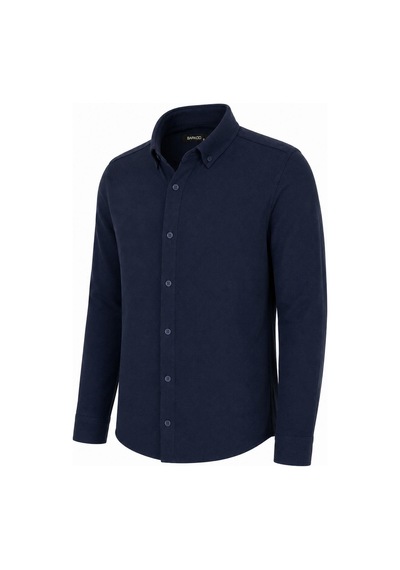 Classics Men Plus Barkod Uzun Kol Slim Fit Erkek Gömlek - 7579 Lacivert