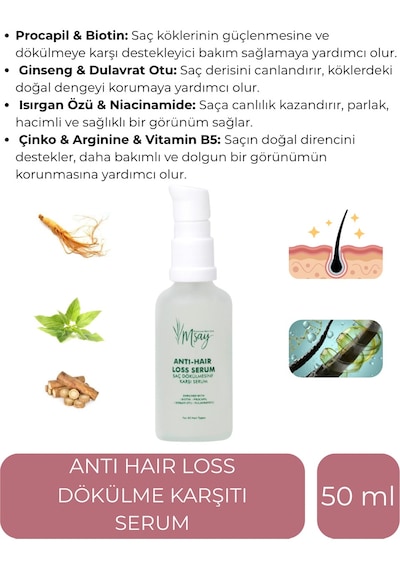 Msay Premium Skin Care Anti Hair Loss Serum, Dökülme Karşıtı Serum
