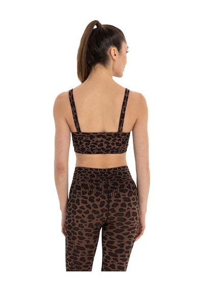 Inguz Leopar Desen Seamless Bra Kahverengi - Siyah