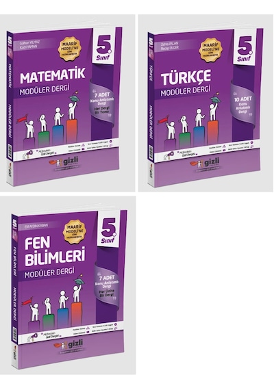 Gizli 2026 5. Sınıf Matematik + Türkçe Fen Müfredatın Gizli Dergisi Seti 3 Kitap Güncel Müfredat