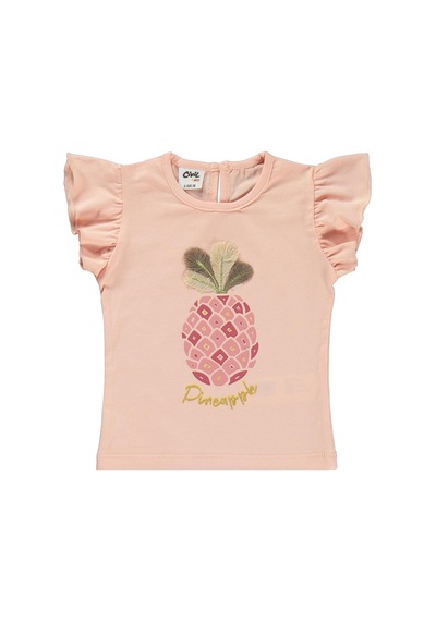 Ananas Baskılı 6-18 Ay Takım - Pudra Somon