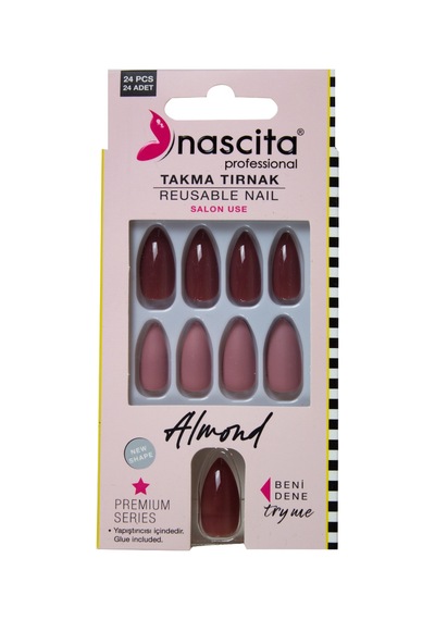 Nascita Almond Takma Tırnak Renkli 24 Lü Set Nasnaıl00151