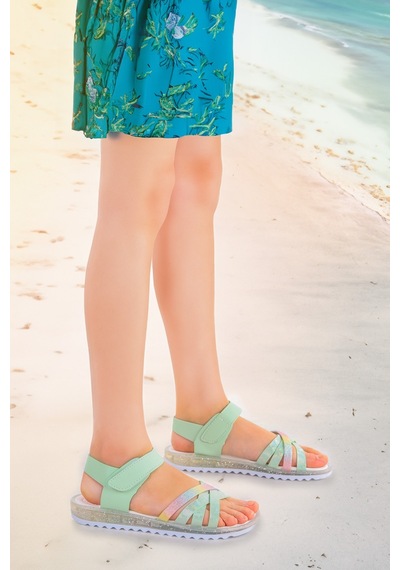 Kiko Kids Kız Çocuk Sandalet Arz 2346 Mint Yeşili